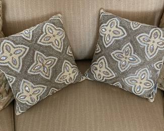 Pair of Artistic Accents Beaded Accent Pillows