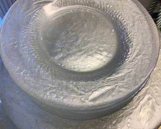 Arcoroc Holly Tree Glass Dinner Plates & Platter
