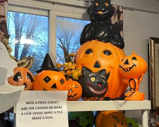 Vintage Halloween decorations decor blow molds 