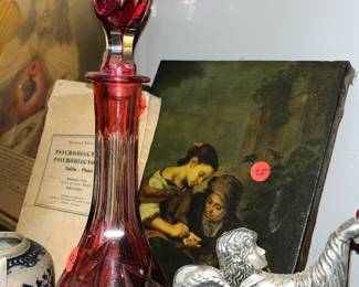 Czec glass decanter red 