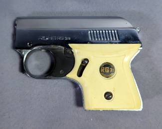 Rohm RG 3s 6mm 6-Shot Clip Starter Pistol SN# Not Found, Double Action, Made In Germany (Believed To Be Pre-WWII), Walther 6mm Flobert Blank Cartridges, Paperwork, In Case