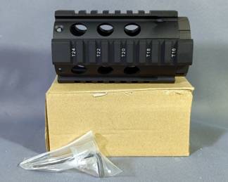 Two Piece Drop In Quad Rail Handguard, And Free Float Quad Rail Handguards, Qty 2, Various Sizes, In Boxes 
