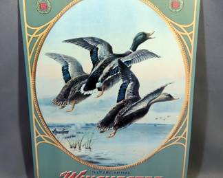 Winchester And Peter's Tin Firearm Advertisements, Qty 3, Sizes Range 10" x 16" To 12" x 16"