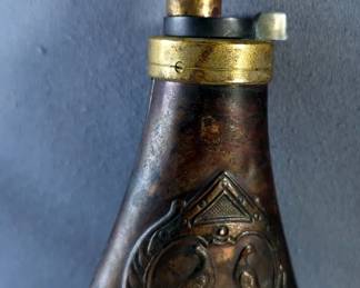 Embossed Metal Black Powder Flask