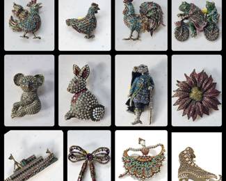 Heidi Daus pins / brooches
These are NOT cheap brooches by any means. We won’t be giving out pricing but be aware they start at $30 to $160.
⭐️ ⭐️ We will limit number of people in jewelry area and require payment on these items in room ⭐️ ⭐️