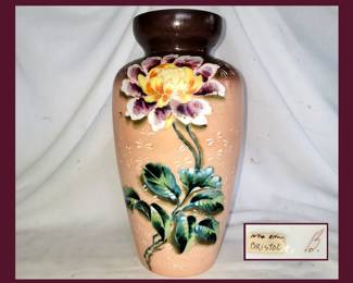 Tall Hand Painted Bristol Vase