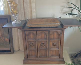 Top folding buffet hutch