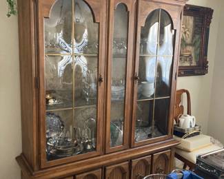 Dining room china hutch w/ convex glass