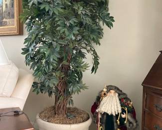 several large artificial plants