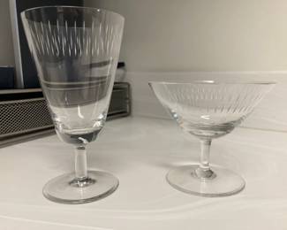 Vintage 1960's crystal stem ware from Rosenthal                 There are 15 Champaign classes and 9 wine glasses