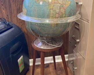 Light up globe on its own stand