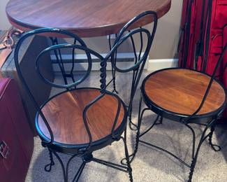 ICE CREAM PARLOR TABLE & 2 CHAIRS