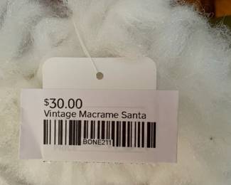 Vintage Macrame Santa