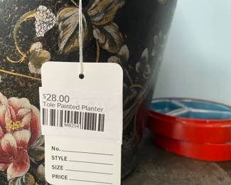 Tole painted planter