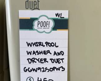 Whirlpool washer and dryer