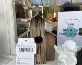 Wooden Church Birdhouse