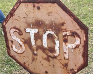 Vintage raised letters STOP sign