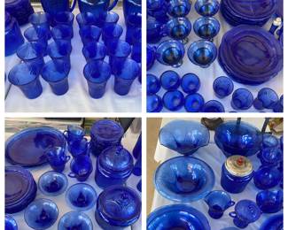 Royal Blue Cobalt Depression glass Large Collection