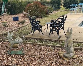 Wrought Iron Patio Furniture, Concrete Statuary