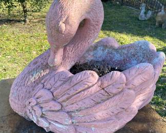 Pair Of Concrete Swans