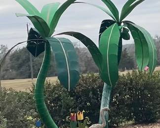 Handmade Iron & Metal Palm Trees by Kwaku , concrete Statuary