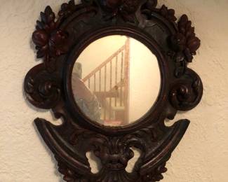 Black Forest style carved mirror