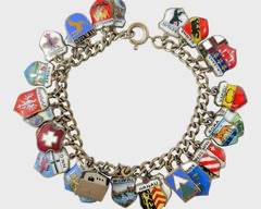 Fine .800 Silver EU City Enamel Charm Statement Bracelet
