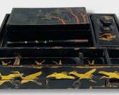 Antique Chinese Lacquer and Gilt Detailed Writing Box
