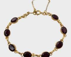 Fine Gold Filled Garnet Gemstone Link Bracelet
