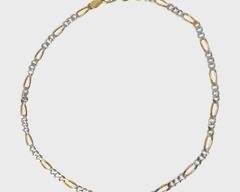 Fine Two Toned Sterling Silver Link Large Bracelet
