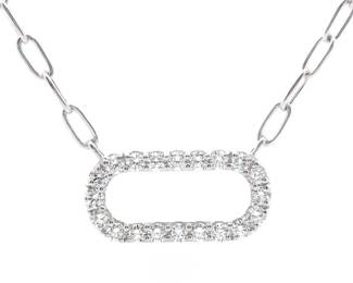 NEW! 1.25 Carat Pavé Diamond Paperclip Pendant Necklace