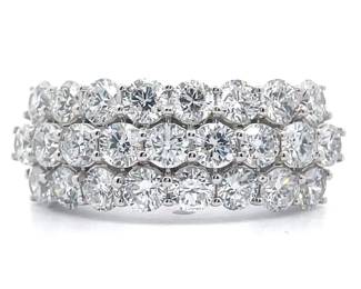 NEW! 2.75 Carat Diamond Three-Row Cluster Anniversary Ring in 14k White Gold
