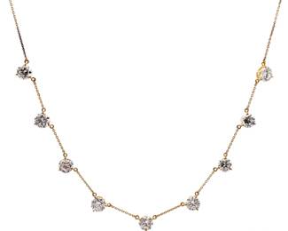 9 Carat Diamond Drop Station Necklace in 14k Yellow Gold