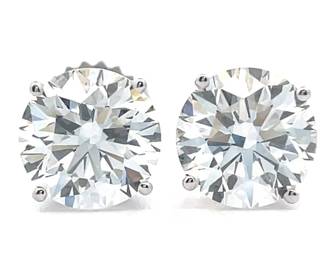 4.00 Carat Diamond Stud Earrings in 14K White Gold