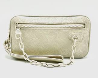 Louis Vuitton x Off-White Designer Virgil Abloh White Monogram Taurillon Pochette Volga; Pre-Owned