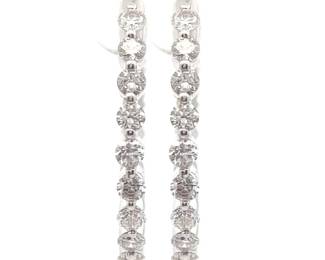 NEW! 1.46 Carat Diamond Inside Out Round Hoop Earrings