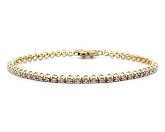 NEW! 2 Carat Diamond Tennis Bracelet in Yellow Gold