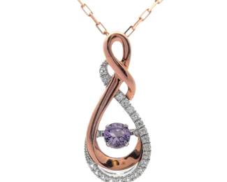Pavé Diamond Heartbeat in Motion Infinity Love Knot Pendant in Two-Tone