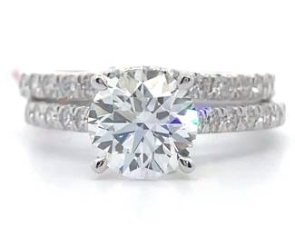 NEW! 2.38 Carat Diamond Two-Piece Engagement & Wedding Ring Bridal Set in 14k White Gold