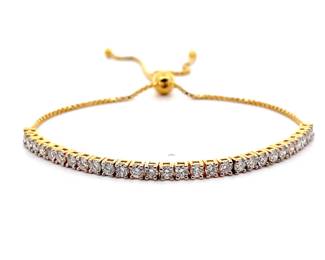 Contemporary Classic 2 Carat Diamond Half Tennis Bolo Bracelet