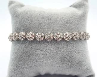 NEW! 5 Carat Diamond Flower Cluster Tennis Bracelet in 14k White Gold