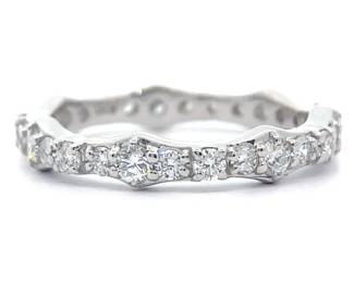 NEW! 1.05 Carat Pavé Diamond Bamboo Wave Ring