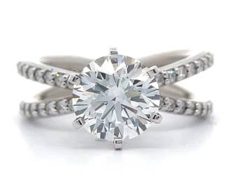NEW! 2.86 Carat Diamond Pavé Split Orbital Ring in 14k White Gold