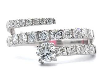 NEW! 1.25 Carat Diamond Pavé Coiled Spiral Ring in 14k White Gold