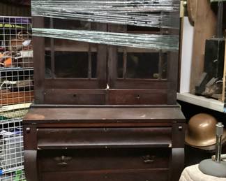19th C Secretary asking 95 Two Parts, Top Lifts Off