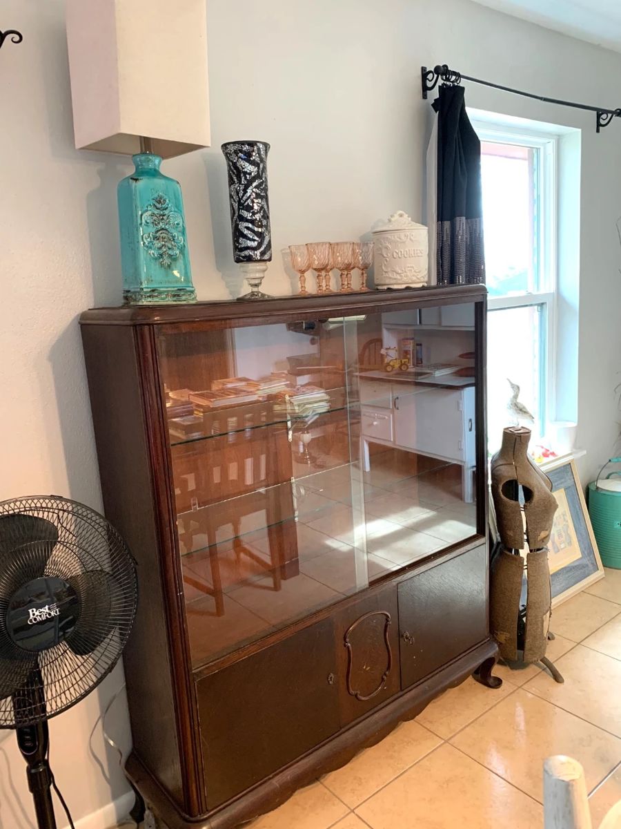 Vintage sliding doors china cabinet