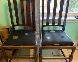 Vintage oak side chairs