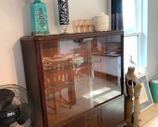 Vintage sliding doors china cabinet