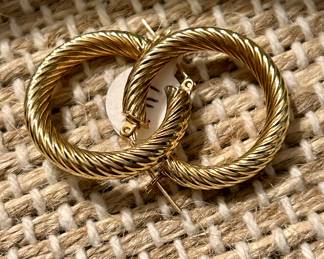 14 k gold hoops 