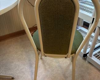 3 piece kitchen set drop leaf table and 2 chairs.
Table: 36”diameter 28.75”t  21.5” deep when dropped. Chairs: 17”w 16.5”d 34”t
$ 180.00